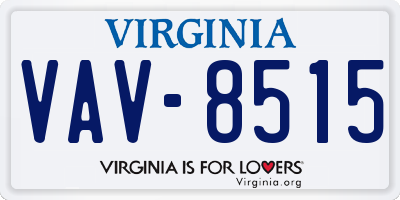 VA license plate VAV8515