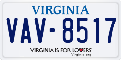 VA license plate VAV8517