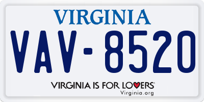 VA license plate VAV8520