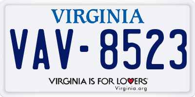 VA license plate VAV8523