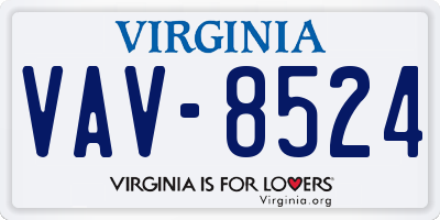 VA license plate VAV8524