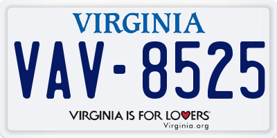 VA license plate VAV8525