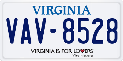 VA license plate VAV8528