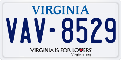 VA license plate VAV8529