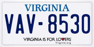 VA license plate VAV8530