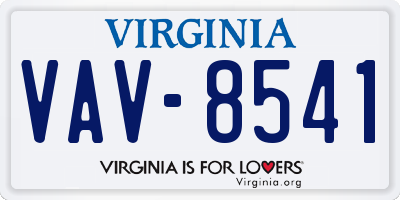VA license plate VAV8541