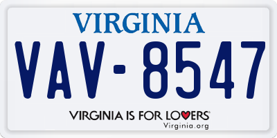 VA license plate VAV8547