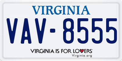 VA license plate VAV8555