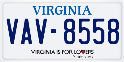 VA license plate VAV8558