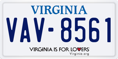 VA license plate VAV8561