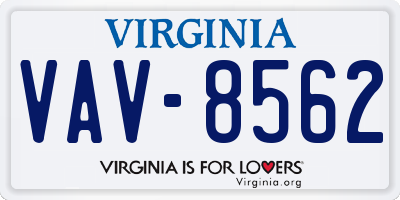 VA license plate VAV8562