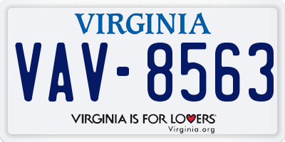 VA license plate VAV8563