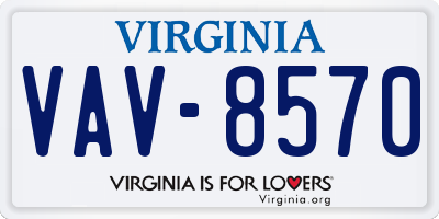 VA license plate VAV8570