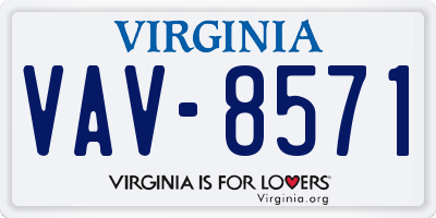VA license plate VAV8571
