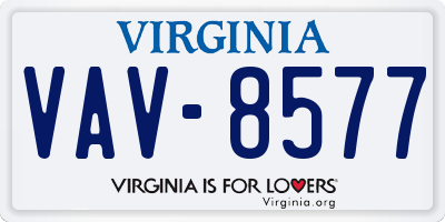VA license plate VAV8577