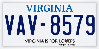 VA license plate VAV8579