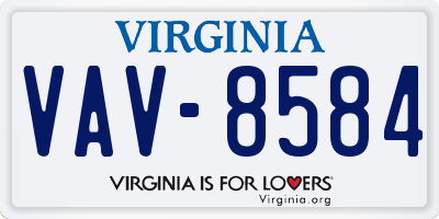 VA license plate VAV8584
