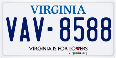 VA license plate VAV8588