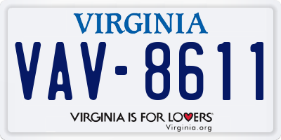 VA license plate VAV8611