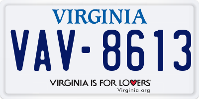VA license plate VAV8613