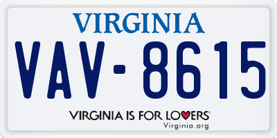 VA license plate VAV8615