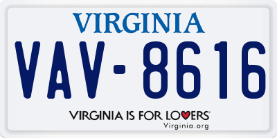 VA license plate VAV8616