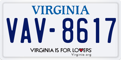 VA license plate VAV8617