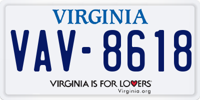 VA license plate VAV8618