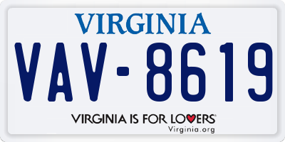 VA license plate VAV8619