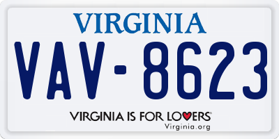 VA license plate VAV8623