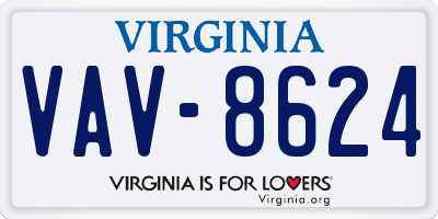VA license plate VAV8624