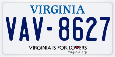VA license plate VAV8627