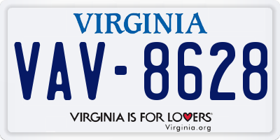 VA license plate VAV8628