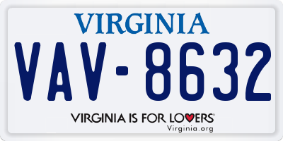 VA license plate VAV8632