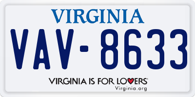 VA license plate VAV8633