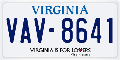 VA license plate VAV8641