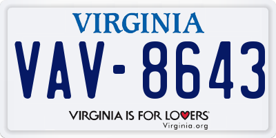 VA license plate VAV8643