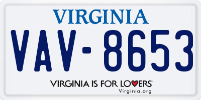 VA license plate VAV8653