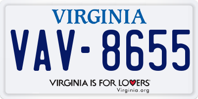 VA license plate VAV8655