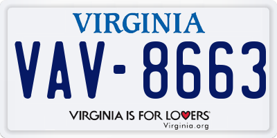 VA license plate VAV8663