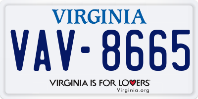 VA license plate VAV8665