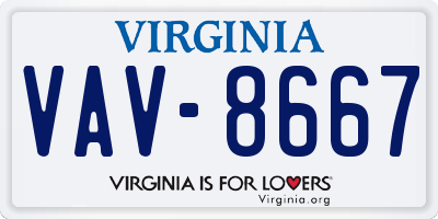 VA license plate VAV8667