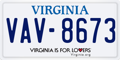 VA license plate VAV8673
