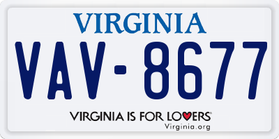 VA license plate VAV8677