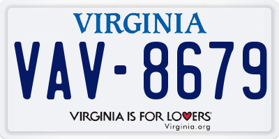 VA license plate VAV8679