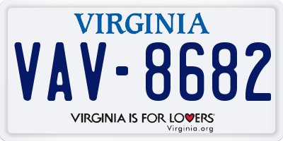 VA license plate VAV8682
