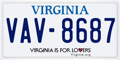 VA license plate VAV8687