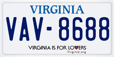 VA license plate VAV8688