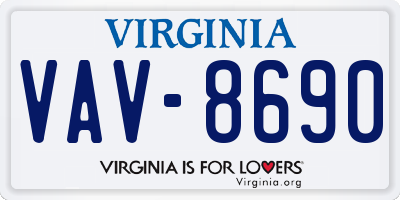 VA license plate VAV8690