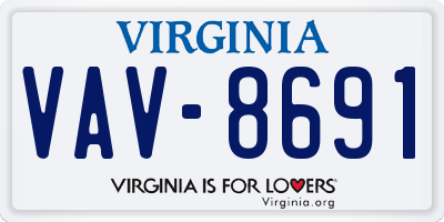 VA license plate VAV8691